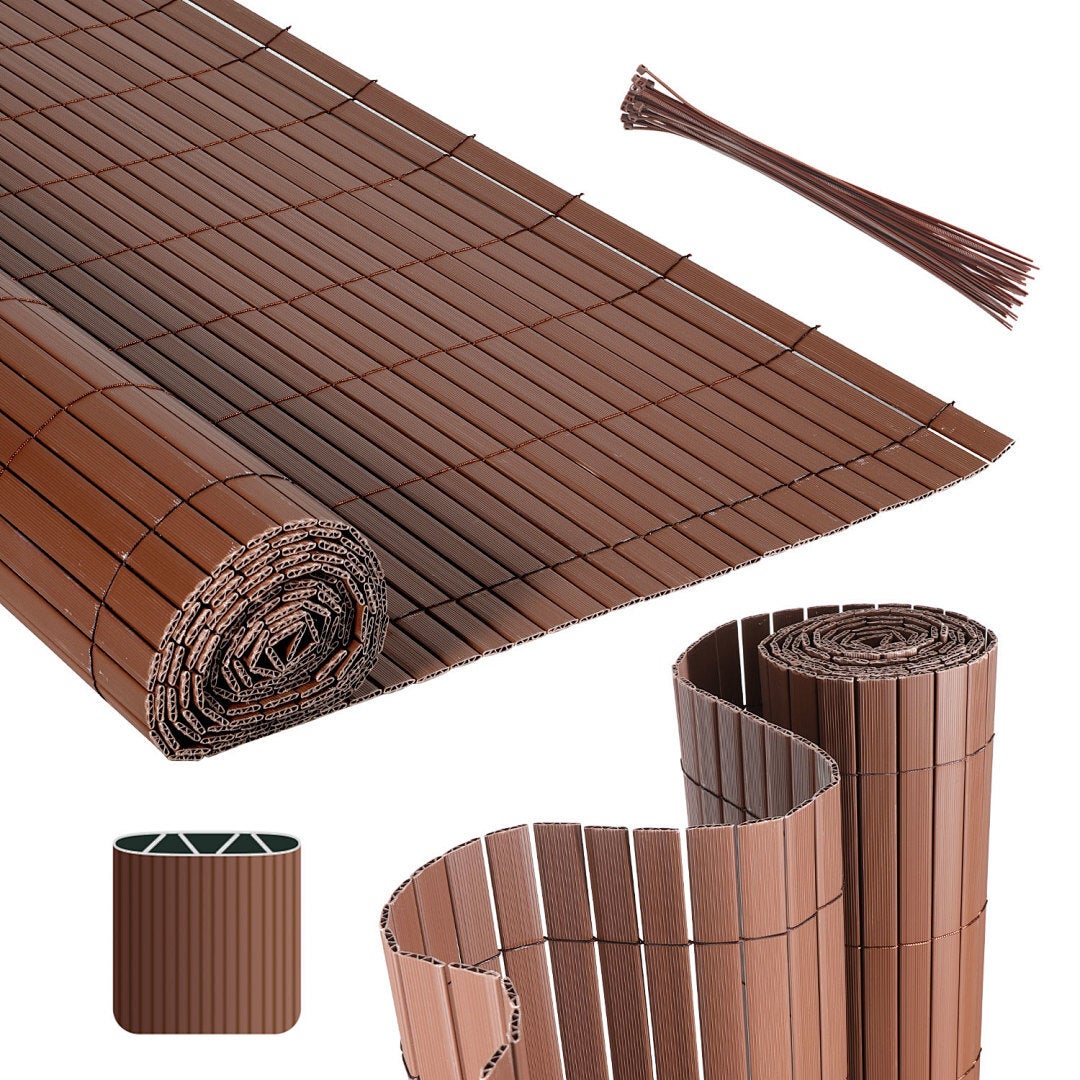 Mata PVC na ogród/balkon/taras, osłona i wiatrochron, 1,6 x 3 m, brązowy