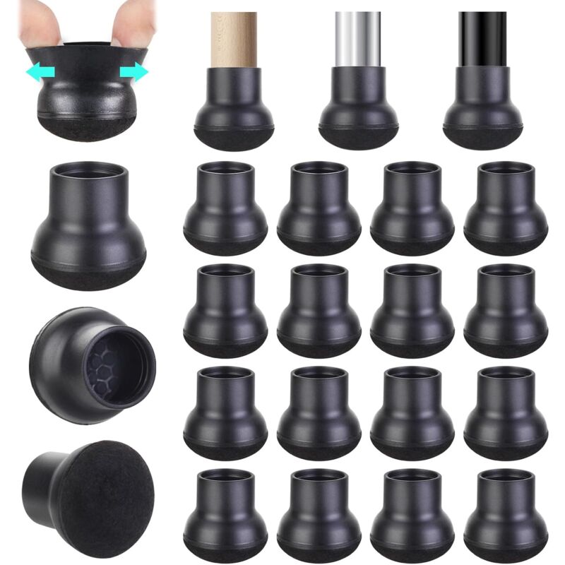 Lot De 10 Protège-Pieds De Chaise En Caoutchouc Noir - Diamètre 35 Mm - Uxcell