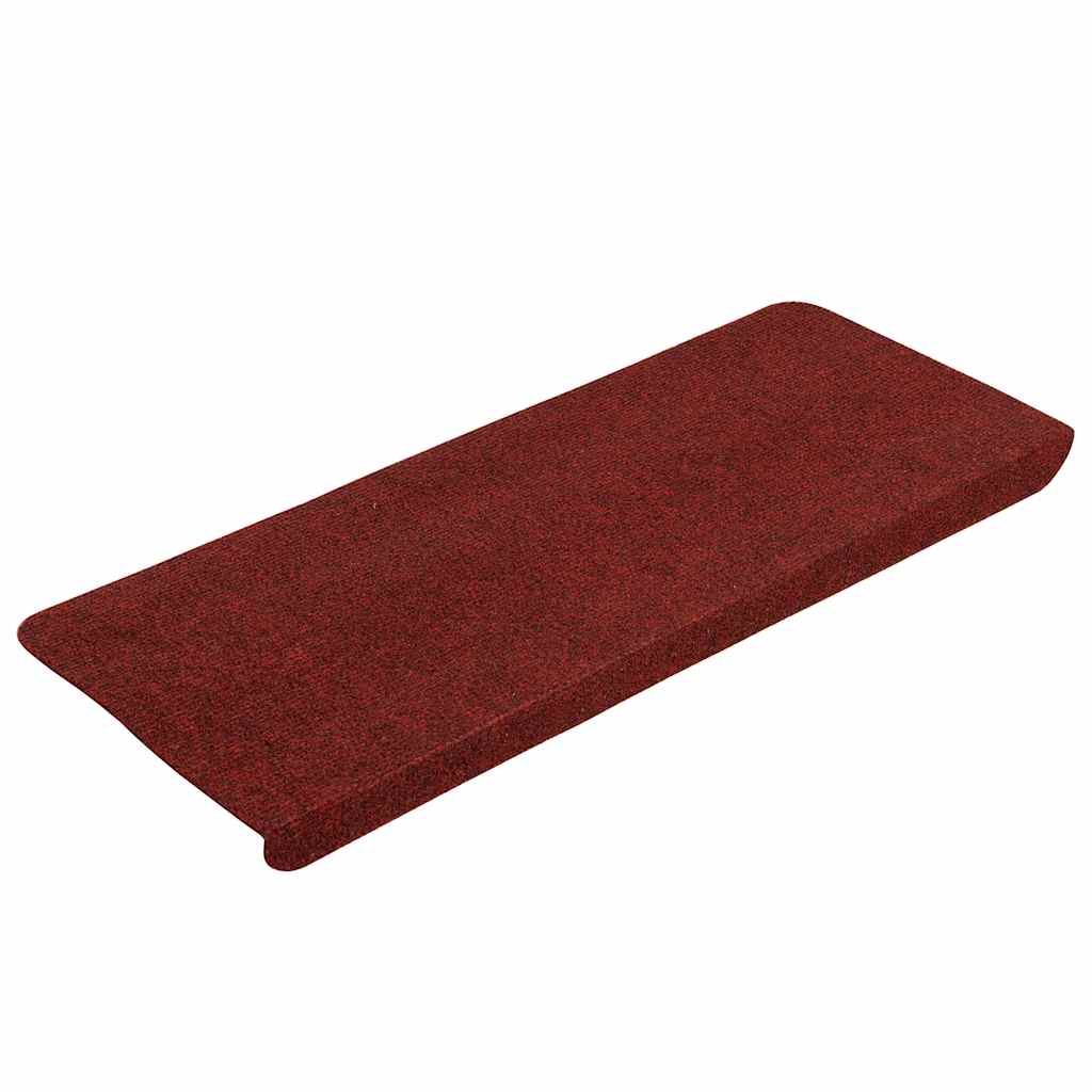Tapis d'escalier auto-adhésifs rouges 30 pièces 65 x 22,5 x 3,5 cm - 3