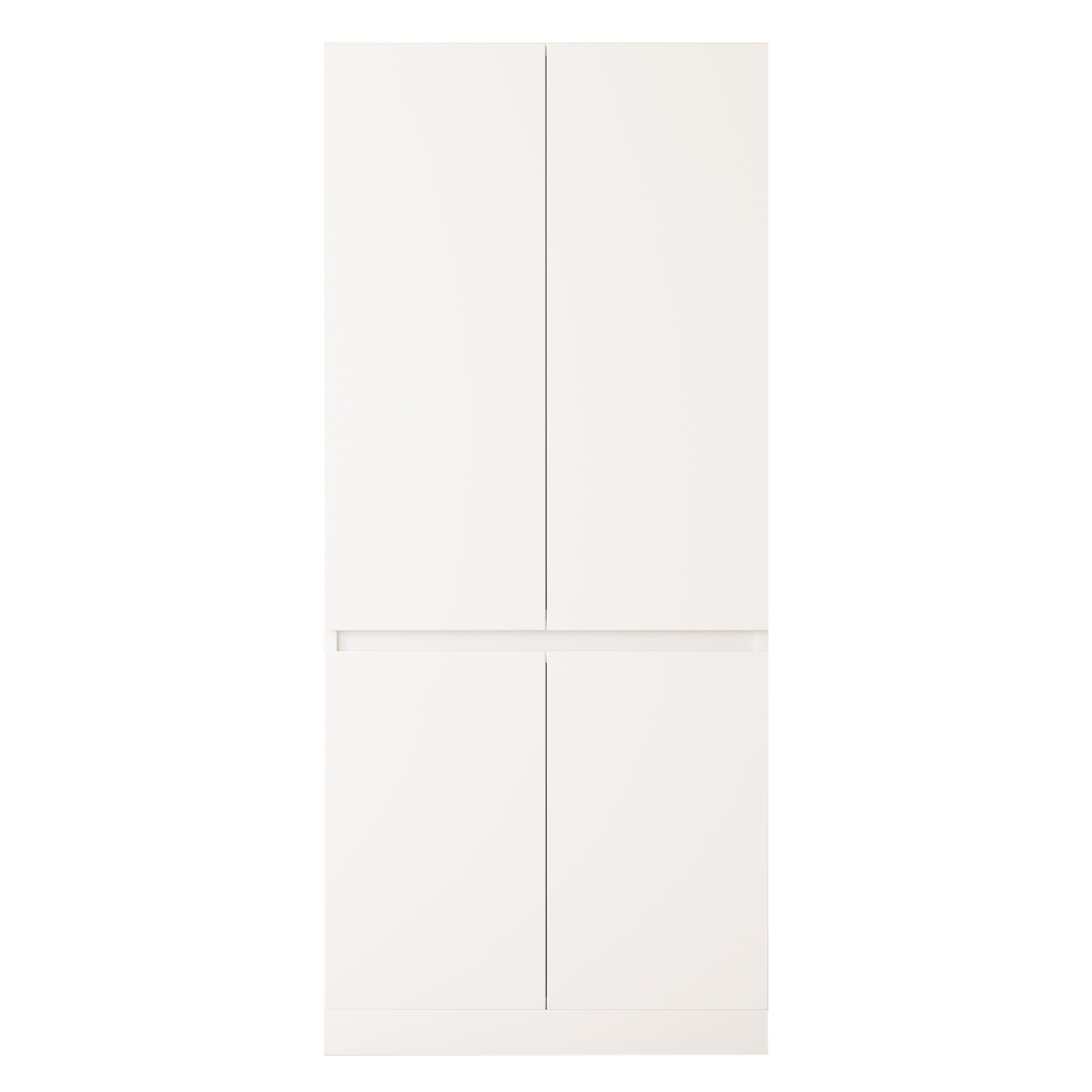 Armadio 70x40x170 cm 4 ante 2 nicchie legno bianco moderno - 6