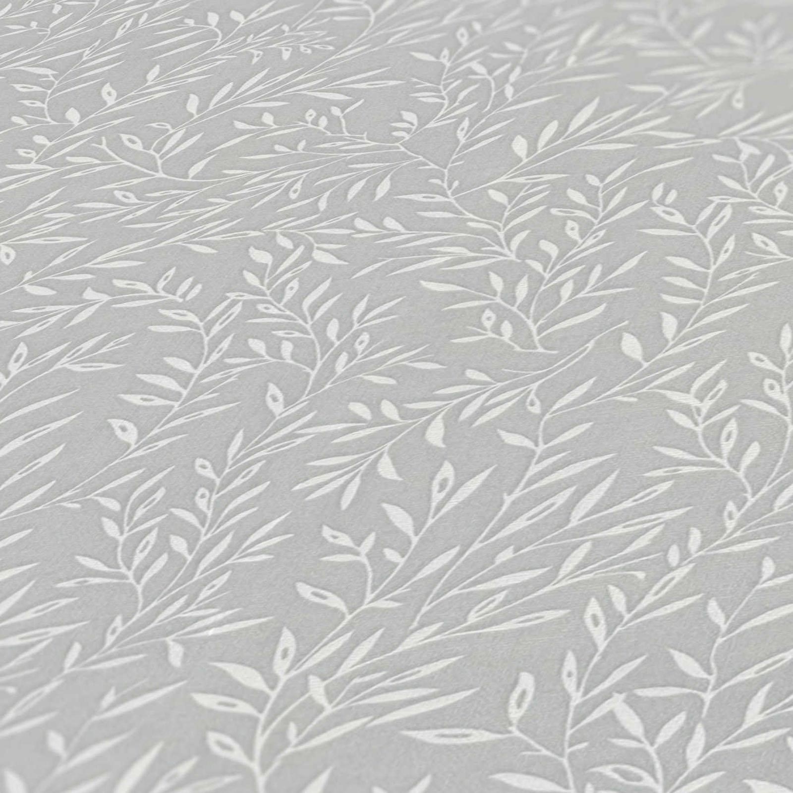 Tapeta kwiatowy wzór szarymIbiałym - 53 cm x 10.05 m - LIVINGWALLS