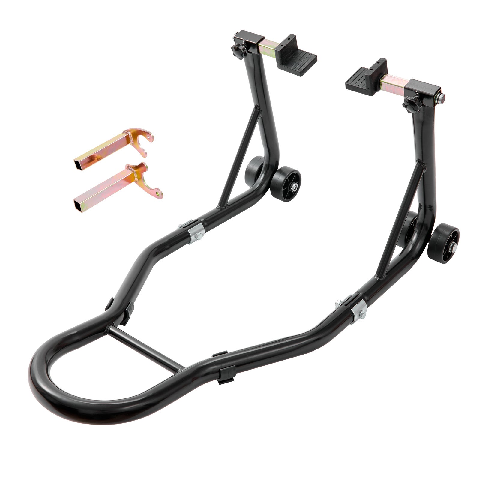 Suporte para roda traseira moto,SucceBuy capacidade 390 kg,robusto com bobinas garfo em U + L,macaco para levantamento para Suzuki,Yamaha,preto - 3