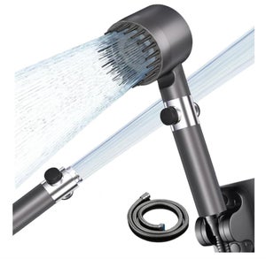 Soffione Doccia Con Filtro E Alta Pressione - 4 Gettoni, Risparmio Idrico, Anticalcare, Con Tubo Da 1,5m