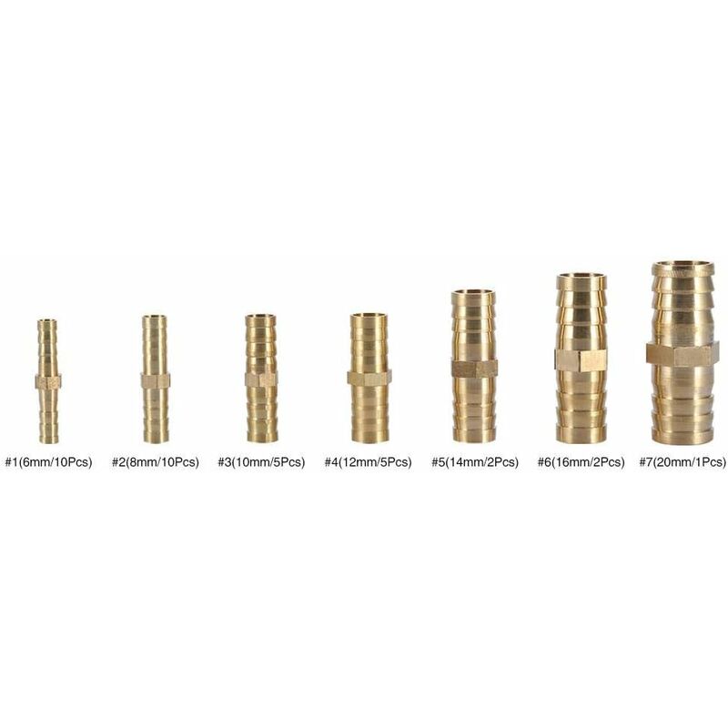 Kit 9 Raccordi In Ottone Per Tubi – Diametri 6, 8, 10 Mm A 2 Vie Diritti