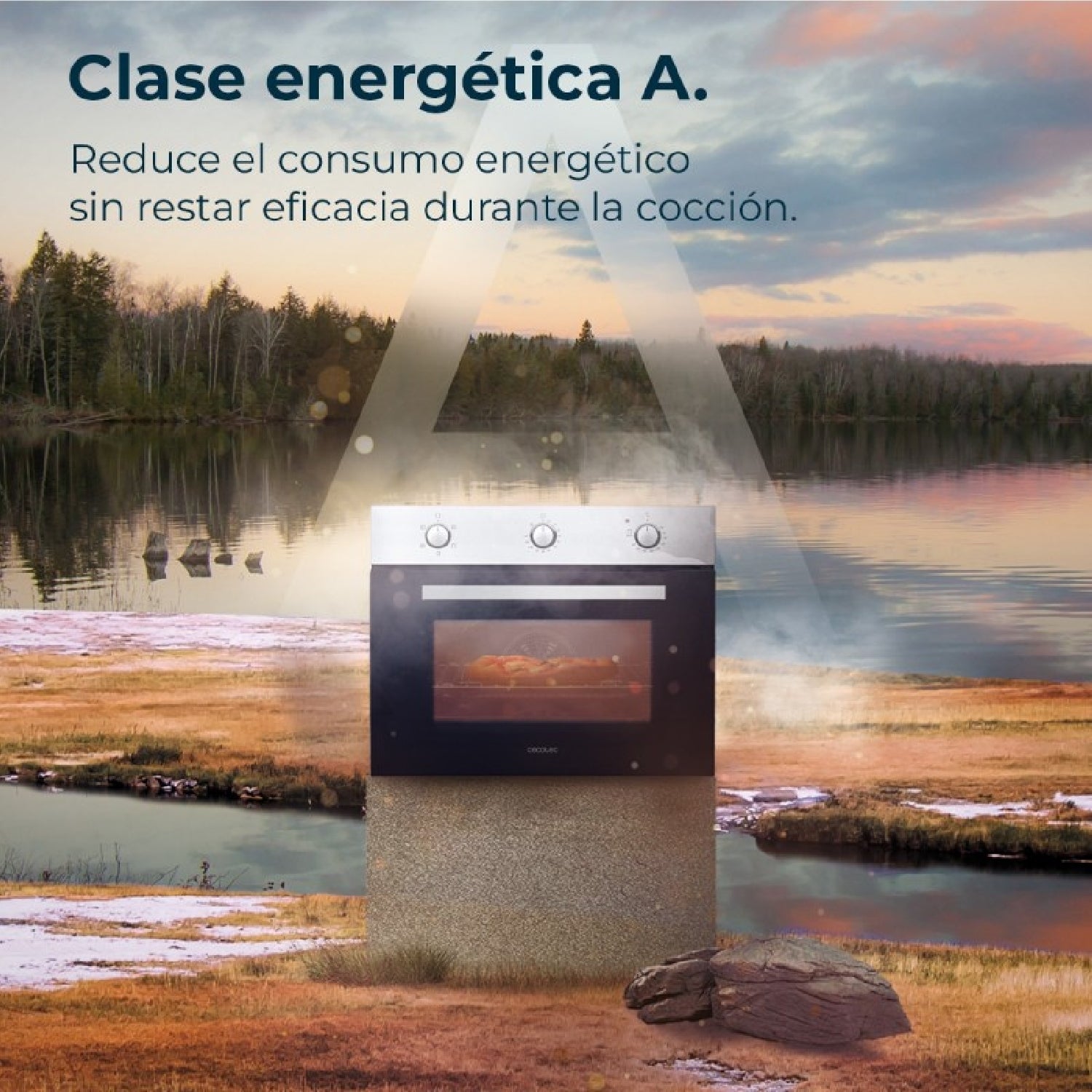 Cecotec Four Encastrable 45 cm Bolero Hexa C134500 Inox A. 2600W, Capacité de 56L, Faible Consommation, 4 Fonctions, Minuterie - 9