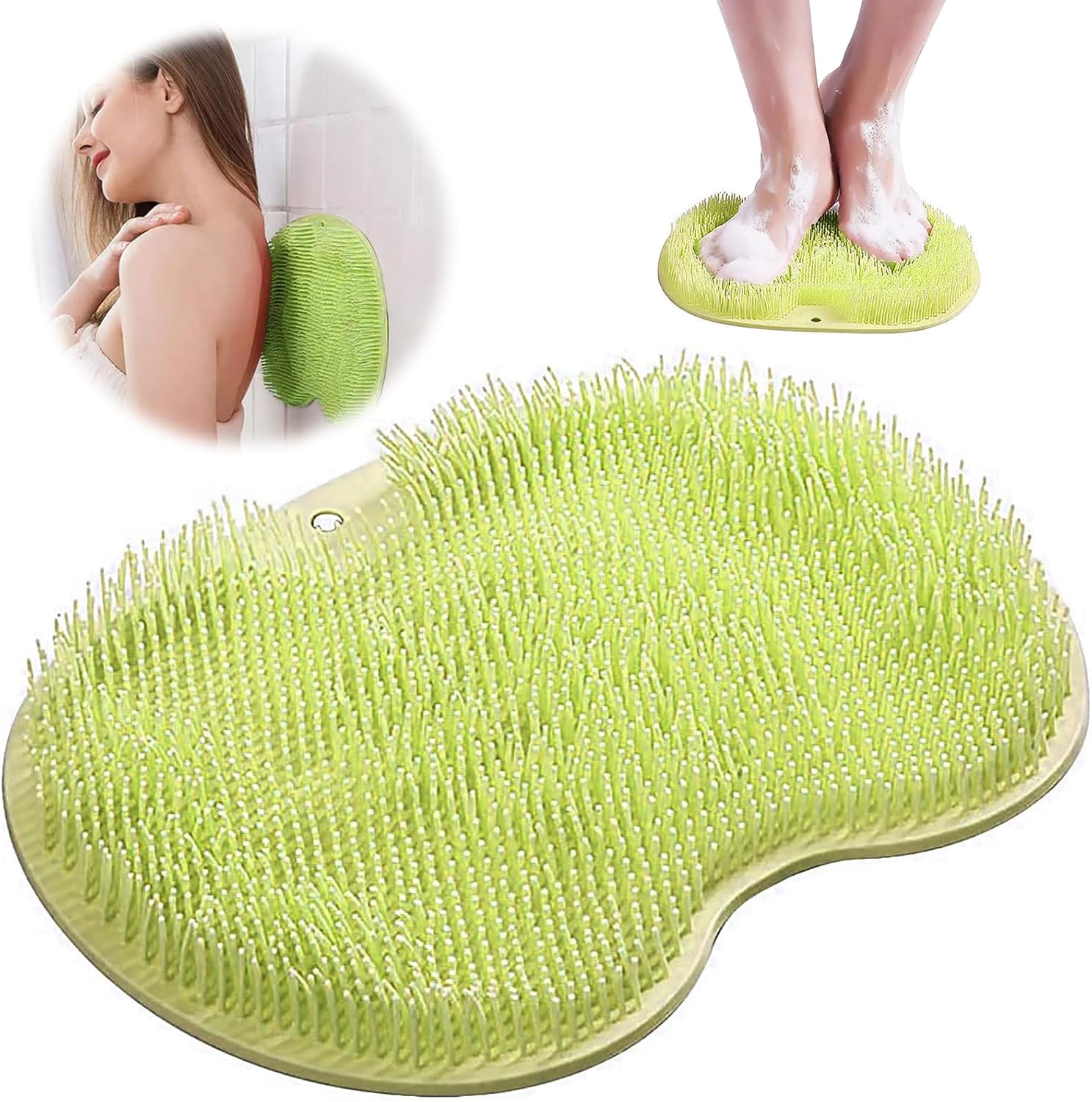 Mata do masażu stóp i pleców, mata prysznicowa, mata antypoślizgowa (z przyssawką i blokiem masującym) zielona