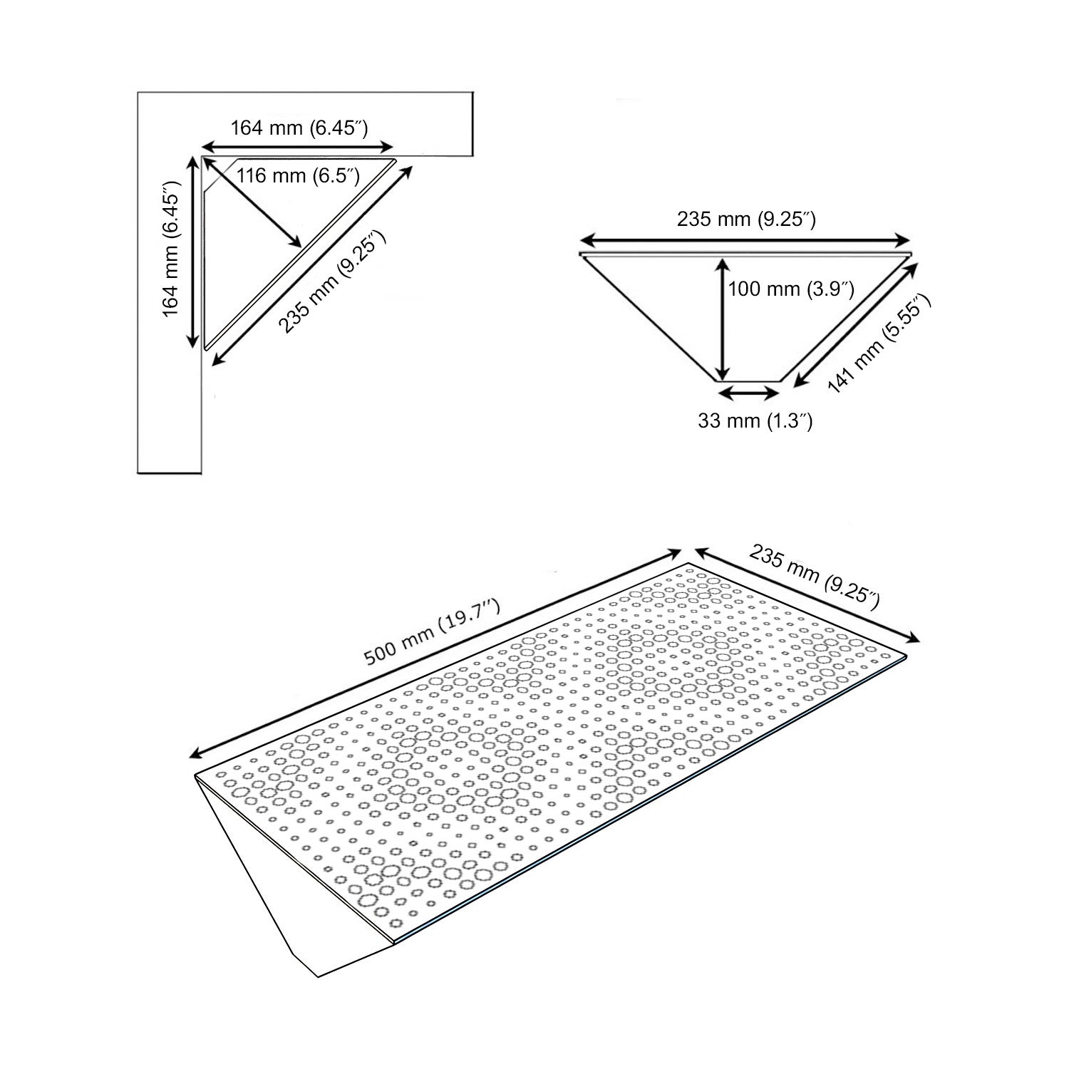 Lot de 2 Pièges à basses REBAT acoustiques étroits insonorisants 23x50 cm -MDF perforé laminé et mousse acoustique -Noir - 3
