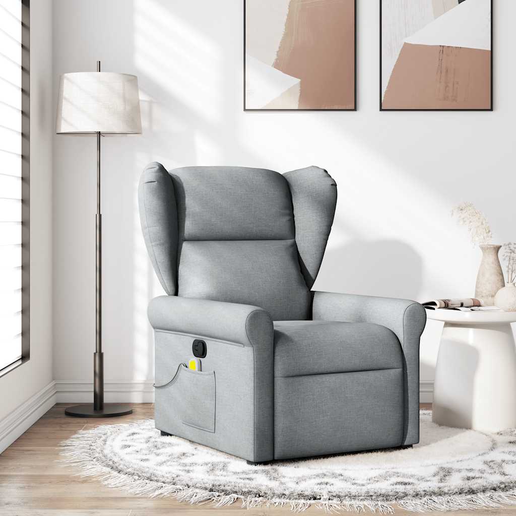 Fauteuil de massage | Fauteuil de relaxation | Chaise de relaxation inclinable Gris clair Tissu CFW835335 - 2