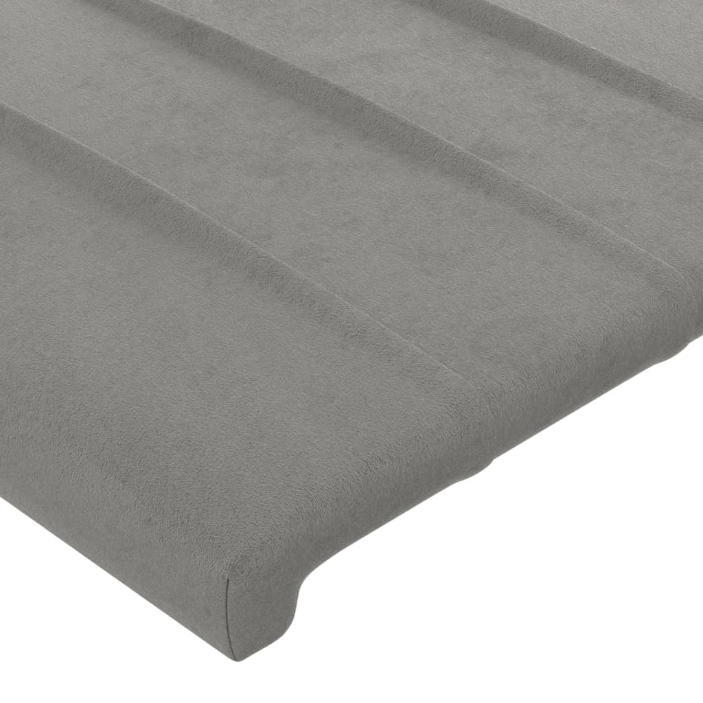 Cadre de lit sans matelas gris clair 200x200 cm velours — COMFORTXL - 10
