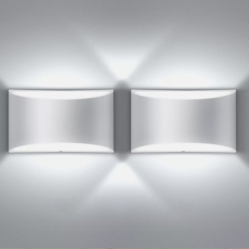 Nowoczesne kinkiety LED, zestaw 2 kinkietów o barwie zimnej bieli 6000K, kinkiet góra i dół 7W, kinkiet wewnętrzny