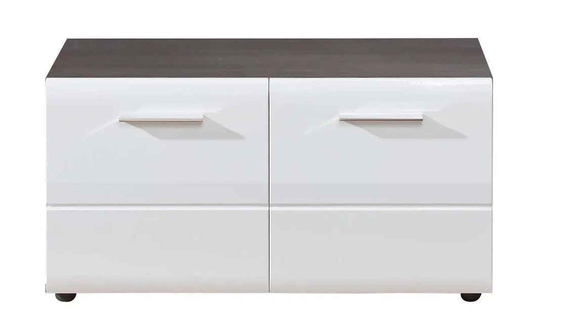 Mueble zapatero Bezzi 2 puertas melamina blanca y gris Leroy Merlin