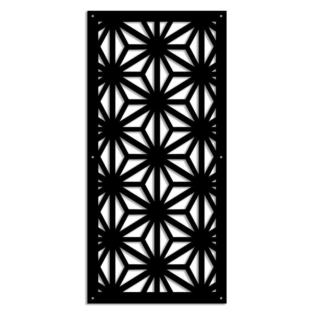 RADIANT - Panel perforowany z PVC - Osłona przeciwsłoneczna - Rozmiar 98x198 cm - Grubość 1 cm - Kolor CZARNY