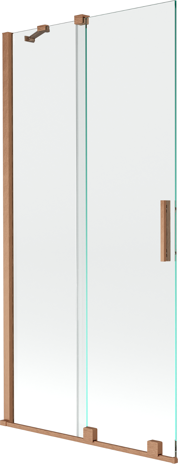 Mexen Velar parawan nawannowy 2-skrzydłowy rozsuwany 90 x 150 cm, transparent, miedź szczotkowana - 896-090-000-01-65