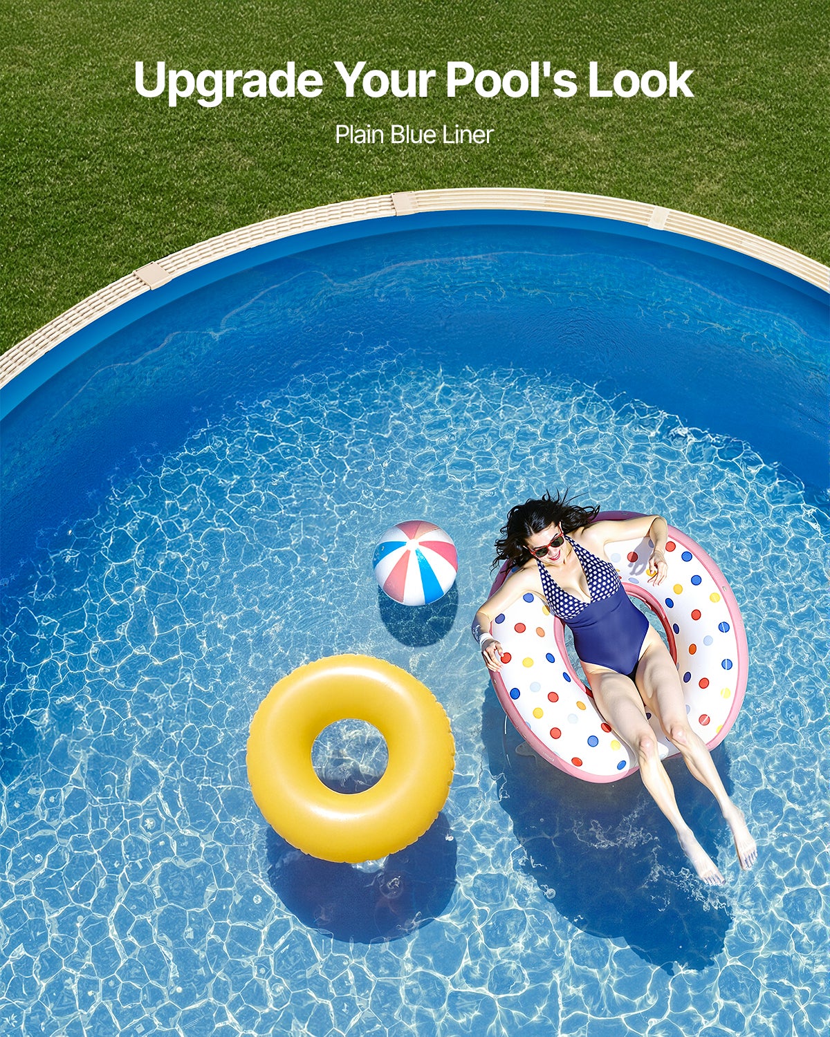 Revêtement Piscine VEVOR Ronde 350x120 cm en Vinyle, Style Unibead, Doublure Standard, Anti-usure, pour Piscine Hors Sol 120 cm - 6