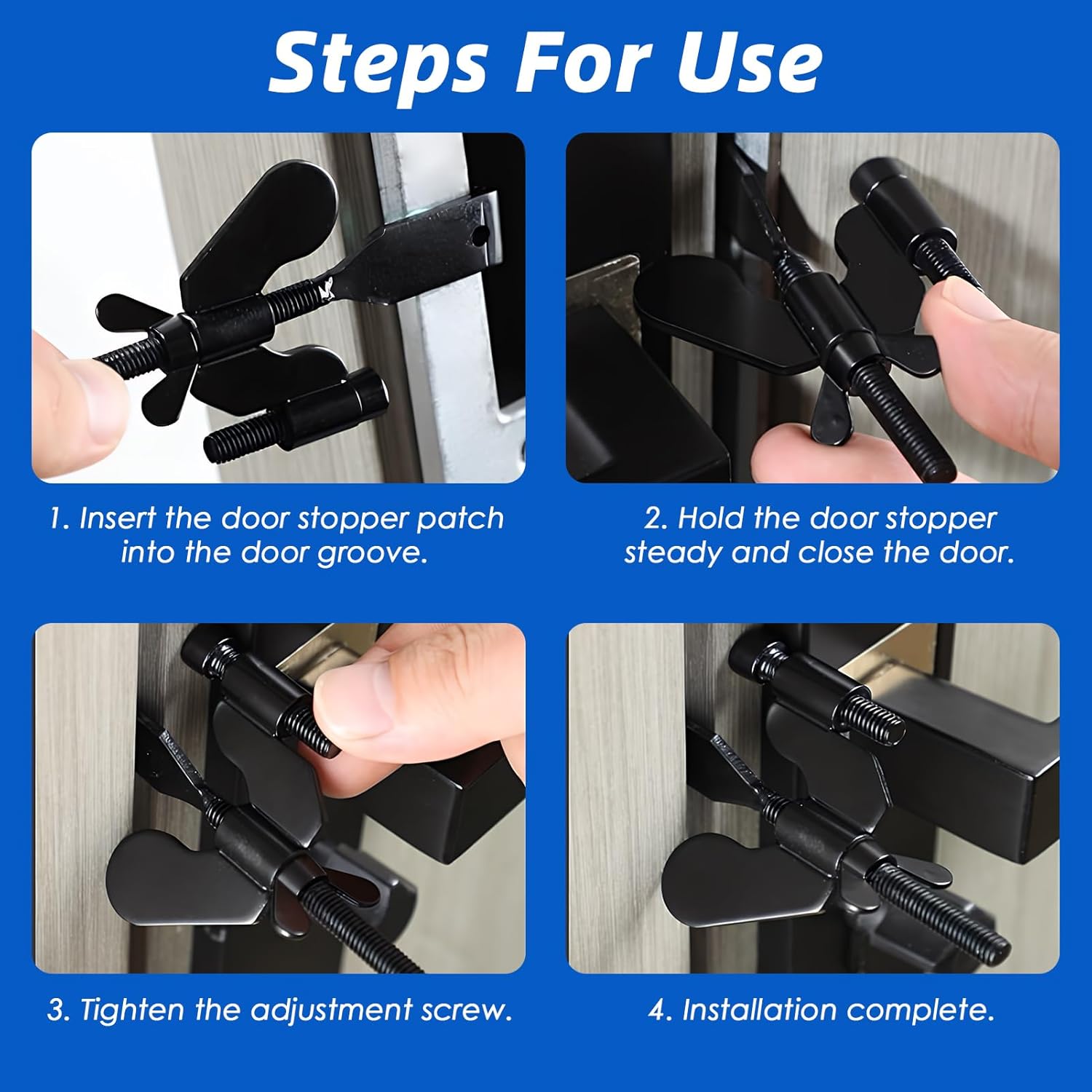 Bloque Porte Hotel, Serrure Portable De Voyage En Acier Verrou De Sécurité Pour Porte D'entrée Verrouillage Sans Percer Anti Cambriolage Door Lock Rob - 5