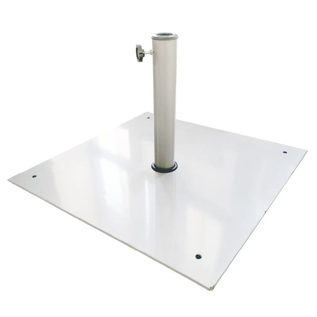 IASO Basics BS-19 – Base de acero 19 kg para parasol, blanca (Ø 35–50 mm)