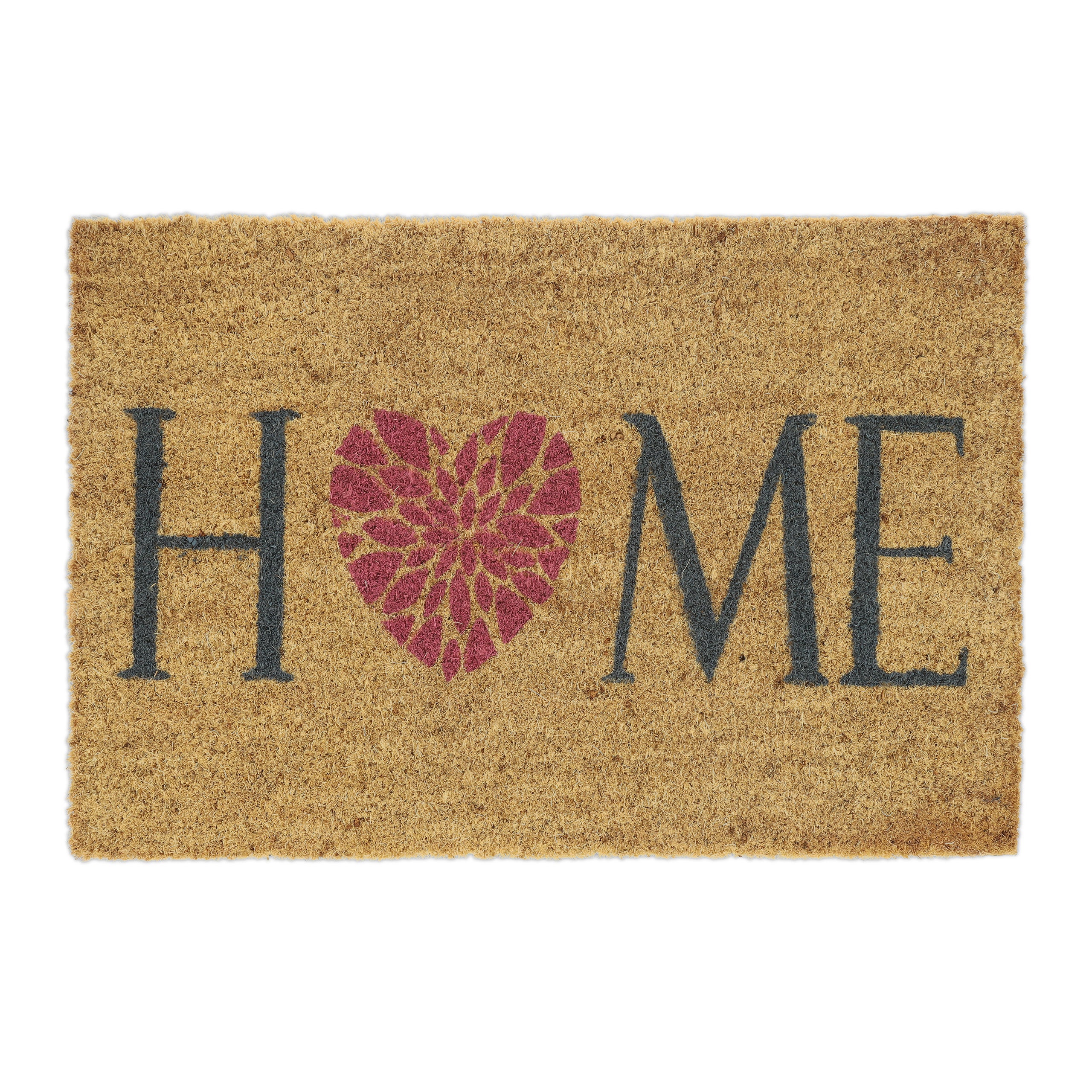 Relaxdays Paillasson coco, 60x40, inscription Summer Home, tapis de porte antidérapant, intérieur, extérieur, bleu/blanc - Maison
