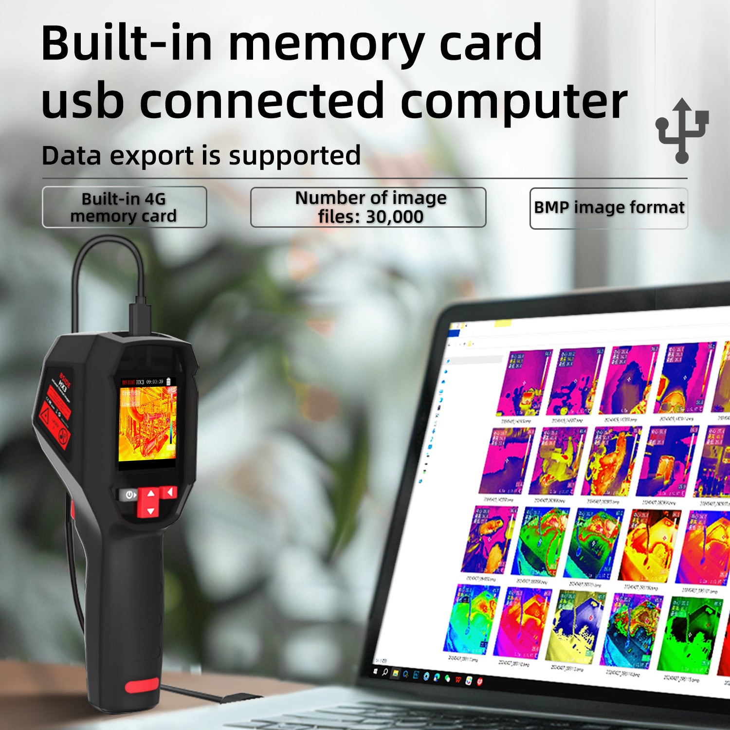Caméra thermique portable 240 x 240 avec 15 palettes et analyse PC - 7