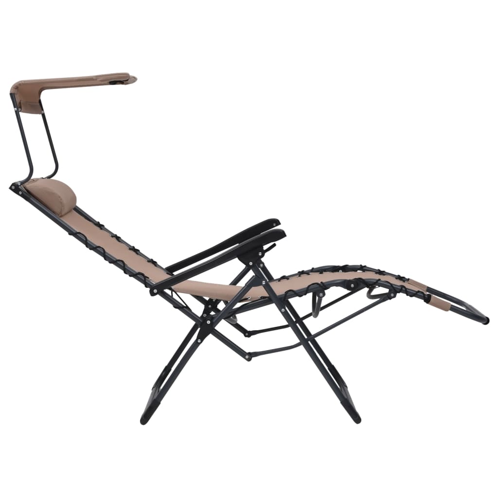 Chaise pliable de terrasse Textilène Taupe - 6