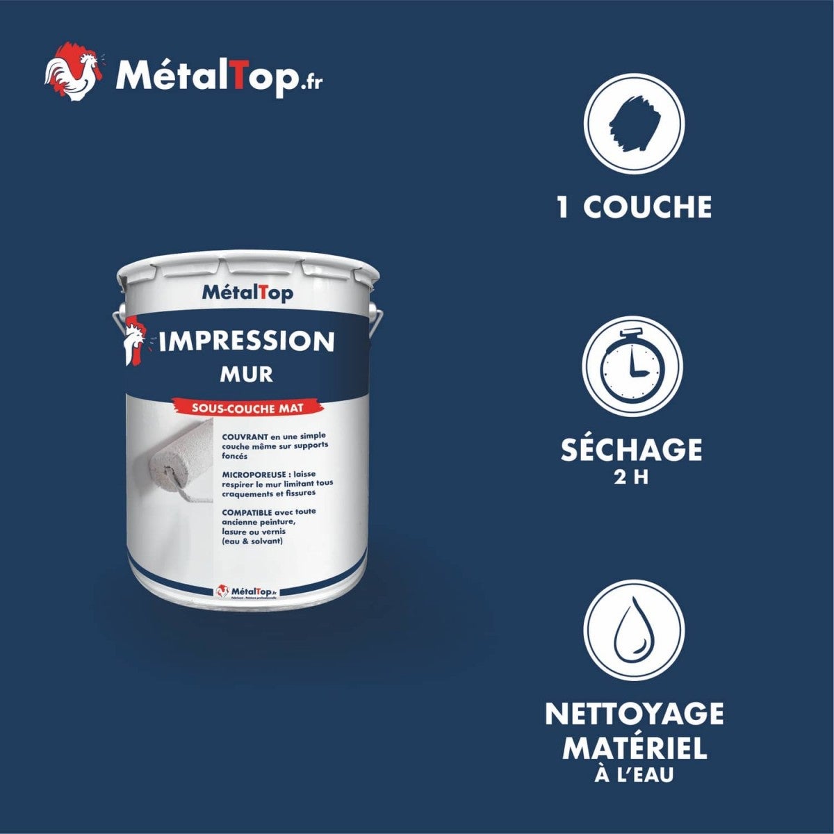 Impression Mur - lanc - 1 L - Métaltop - 4