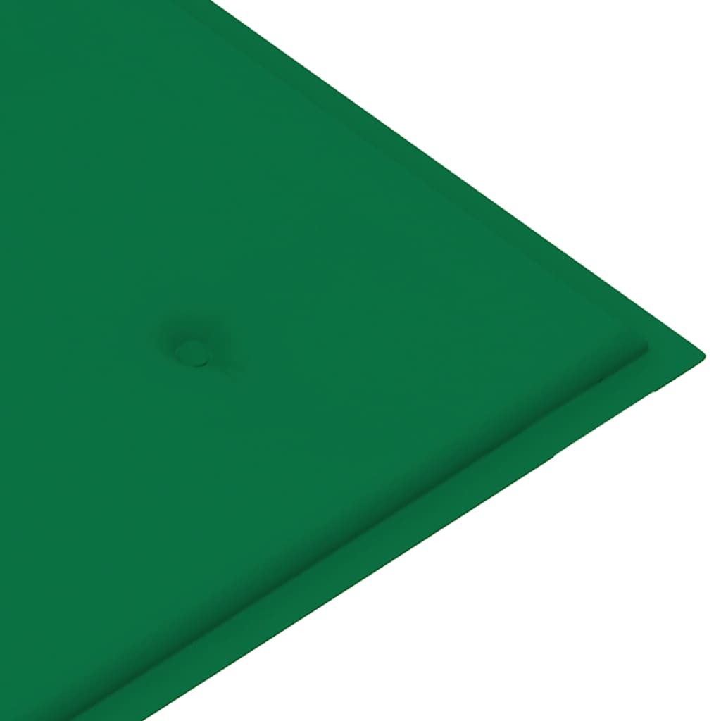 Banc de jardin avec coussin vert 112 cm Bois de teck massif - 6