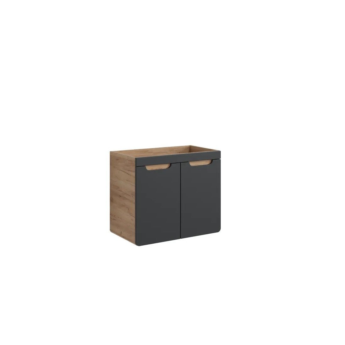 Mueble bajo lavabo erbano – 2 puertas – 70 cm – roble claro y gris antracita – diseño suspendido