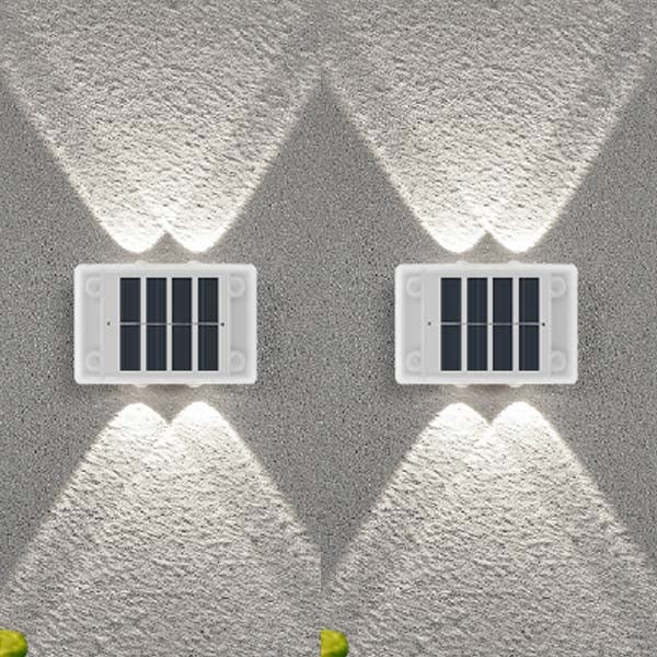 SZT Zewnętrzna lampa solarna ścienna LED oświetlenie schodów i dekoracja krajobrazu podwójna projekcja góra dół wodoodporność do ogrodu willi