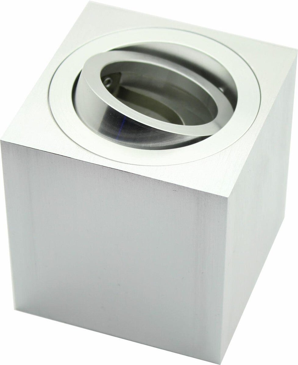 Reflektor sufitowy spot natynkowy Modus kwadratowy satynowy 1xGU10x10W wym: 8 x 8 cm aluminium IdeaLED