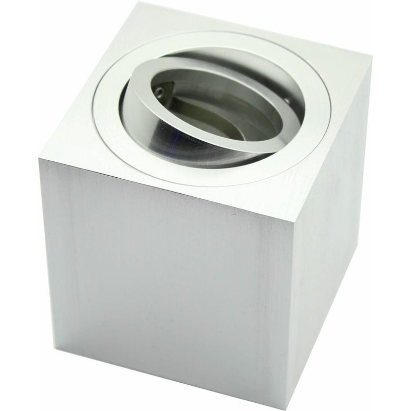 Reflektor sufitowy spot natynkowy Modus kwadratowy satynowy 1xGU10x10W wym: 8 x 8 cm aluminium IdeaLED