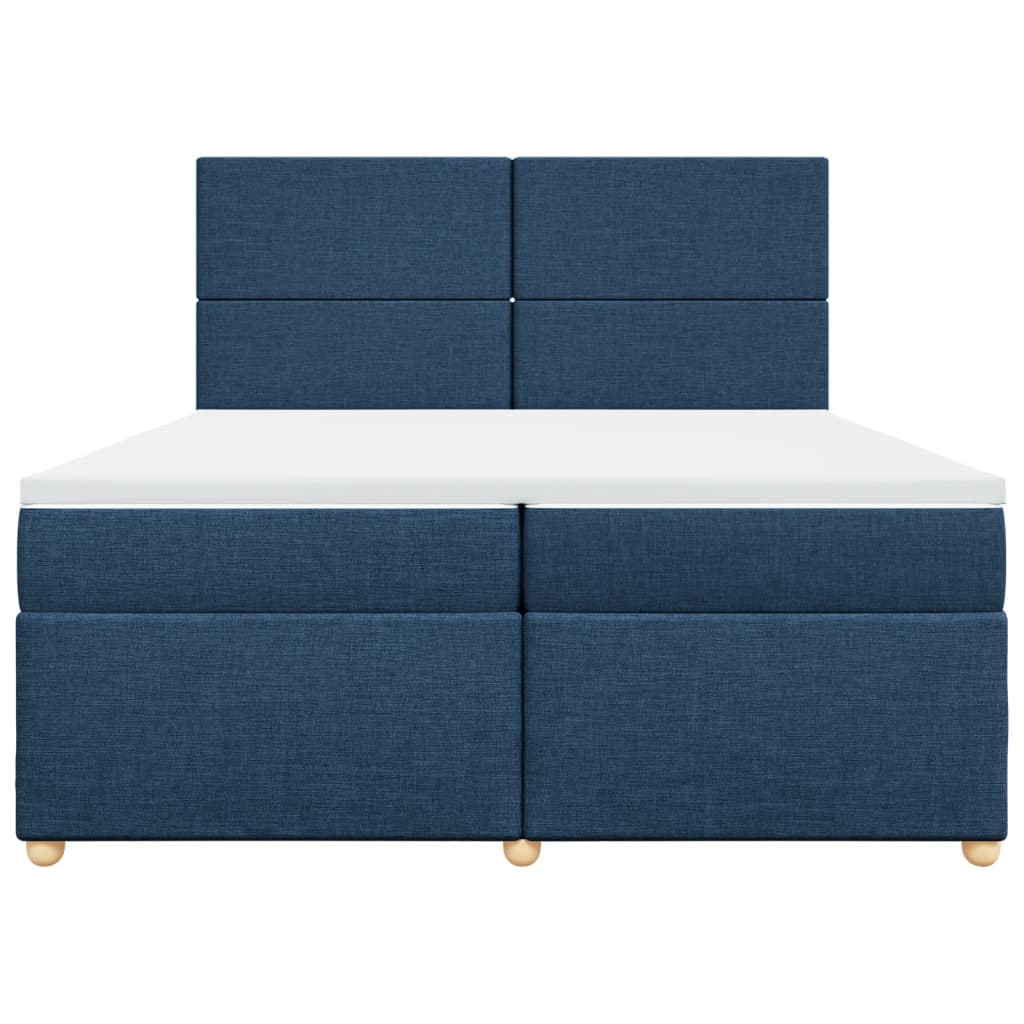 Maison Exclusive - Sommier à lattes de lit avec matelas Bleu 200x200 cm Tissu - 4