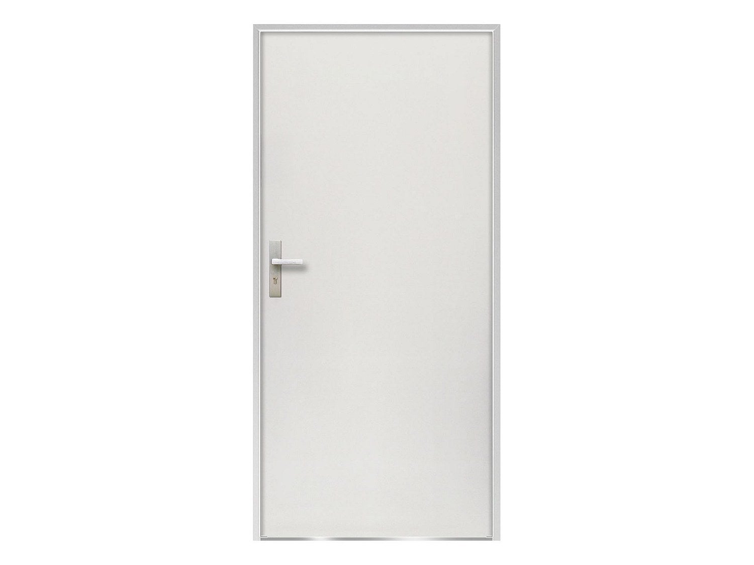 Drzwi wejściowe ze stali, pełne, wys. 207 x szer. 100 cm, kolor biały – skrzydło prawe - AGUEDA