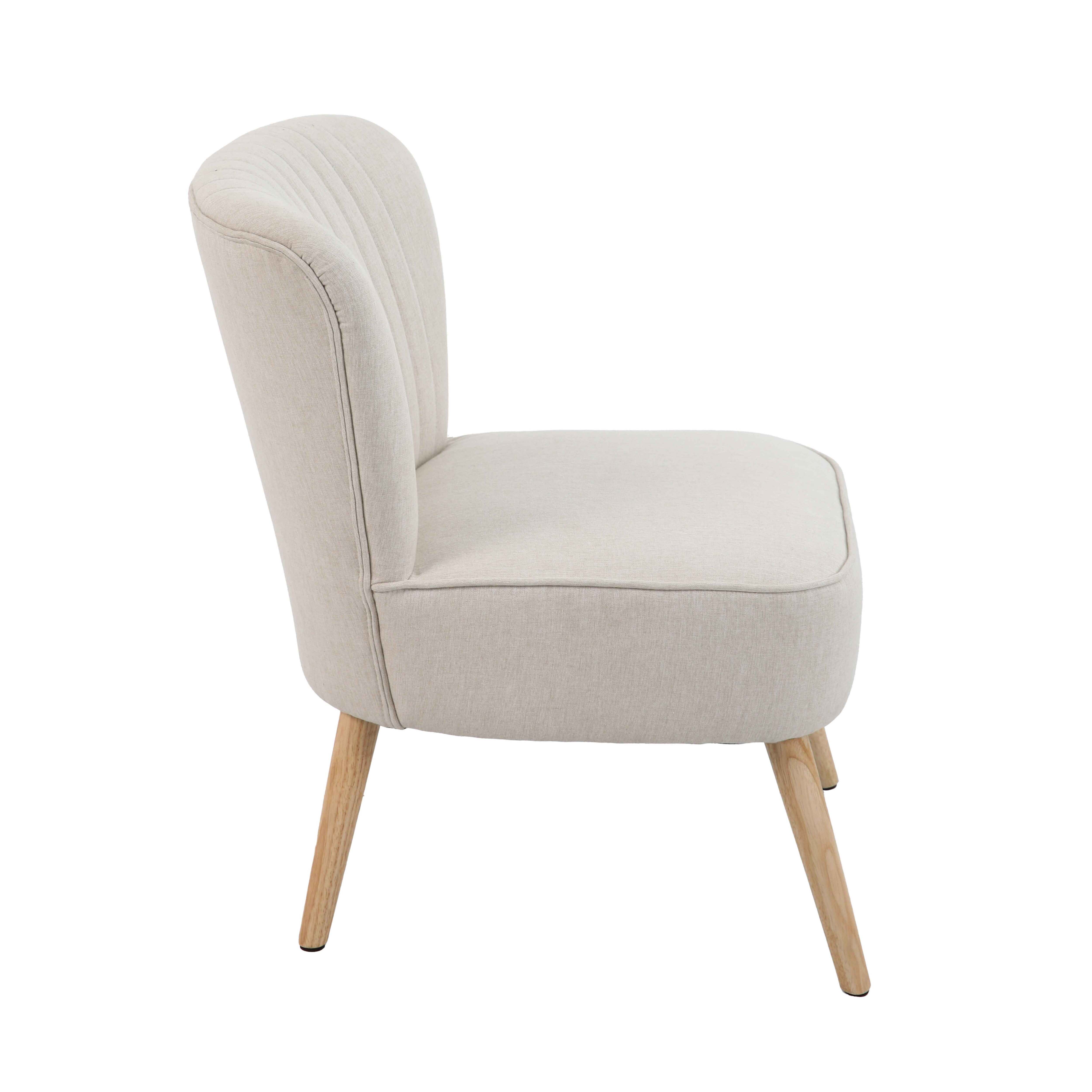 Lot de 2 fauteuils style crapaud en tissu beige - 4