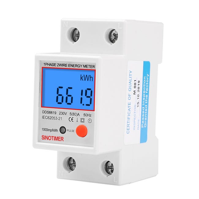 Sous compteur électrique monophasé, 80A max modulaire, Simple tarif, Affichage LCD. - 2