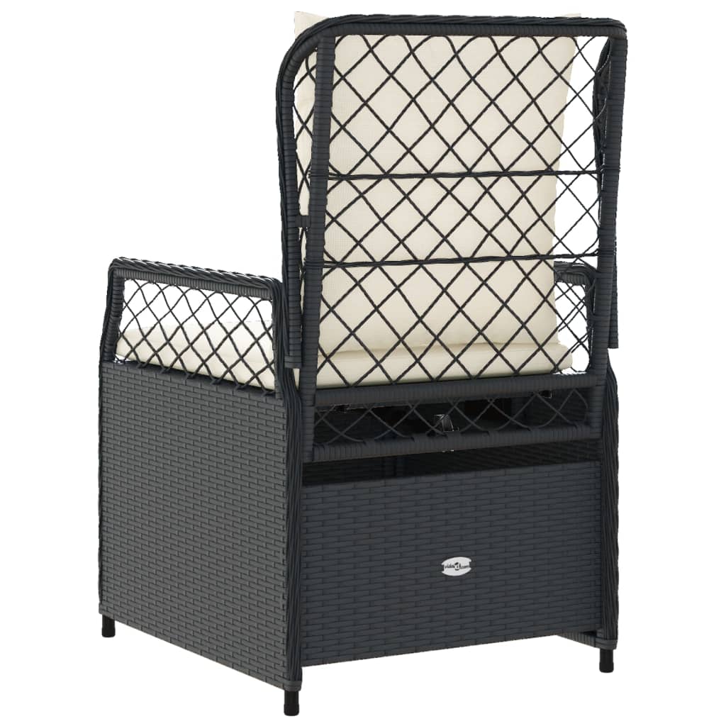 Chaise de jardin sans coussin en Résine tressée Noir - 7