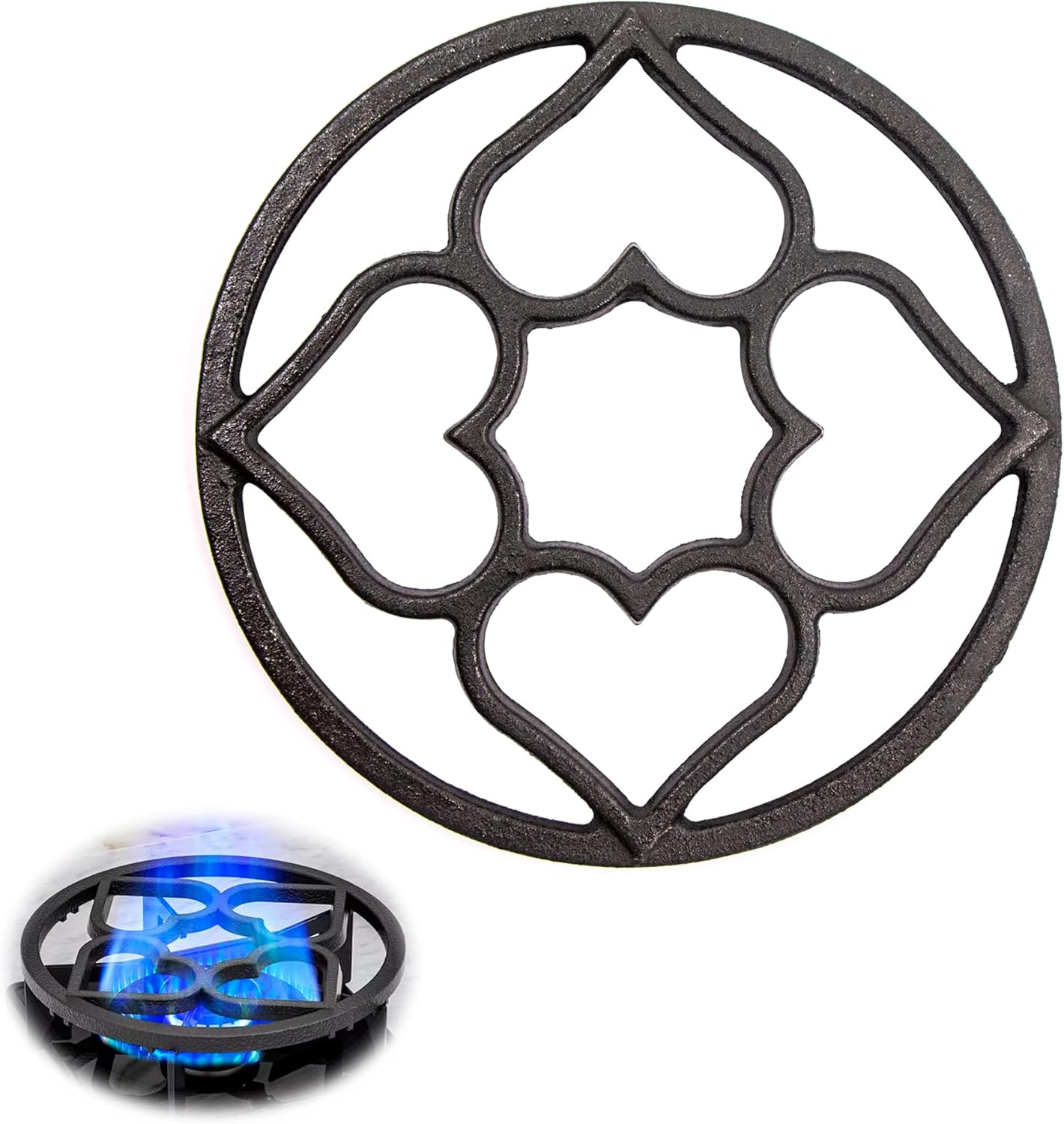 Pierścień podtrzymujący płytę gazową - 19 cm, uniwersalne płaskie płyty żeliwne do grilla z 8 otworami mocującymi na spodzie, do ekspresu do kawy