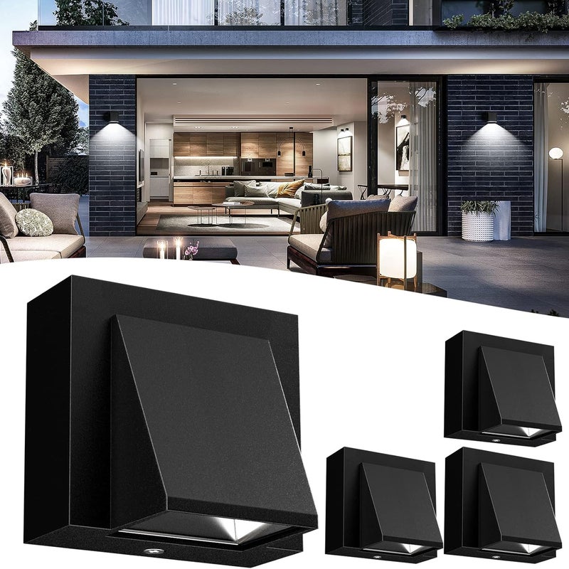 4 x 3W kinkiety LED do użytku wewnątrz i na zewnątrz, 6000K, zimna biel, IP54, odpowiednie na werandę, korytarz, patio, sypialnię i salon.