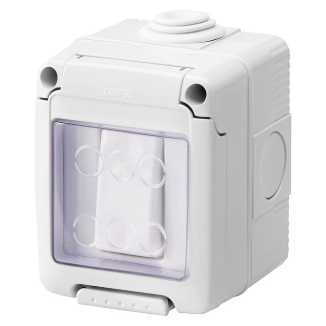 Gewiss Contenitore Completo Apparecchi System Stagno, con Deviatore Unipolare 16Ax, IP55, Grigio Ral 7035
