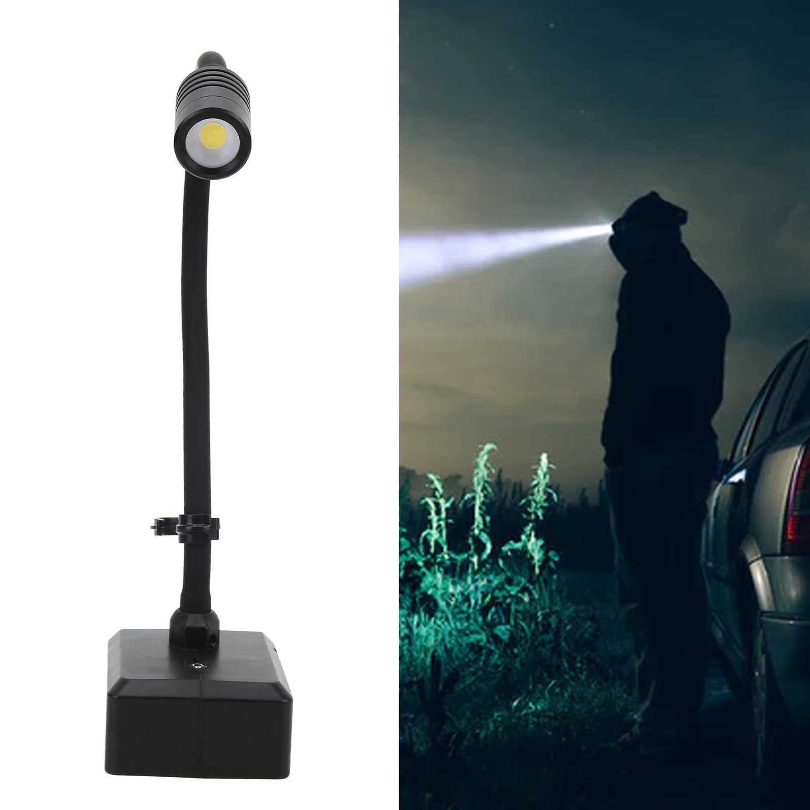NestNiche LED luz de trabalho lâmpada pescoço de ganso sem fio 3 modos USB duplo com gancho para bateria de 14,4 V 20 V com gancho, luz mecâni - 3