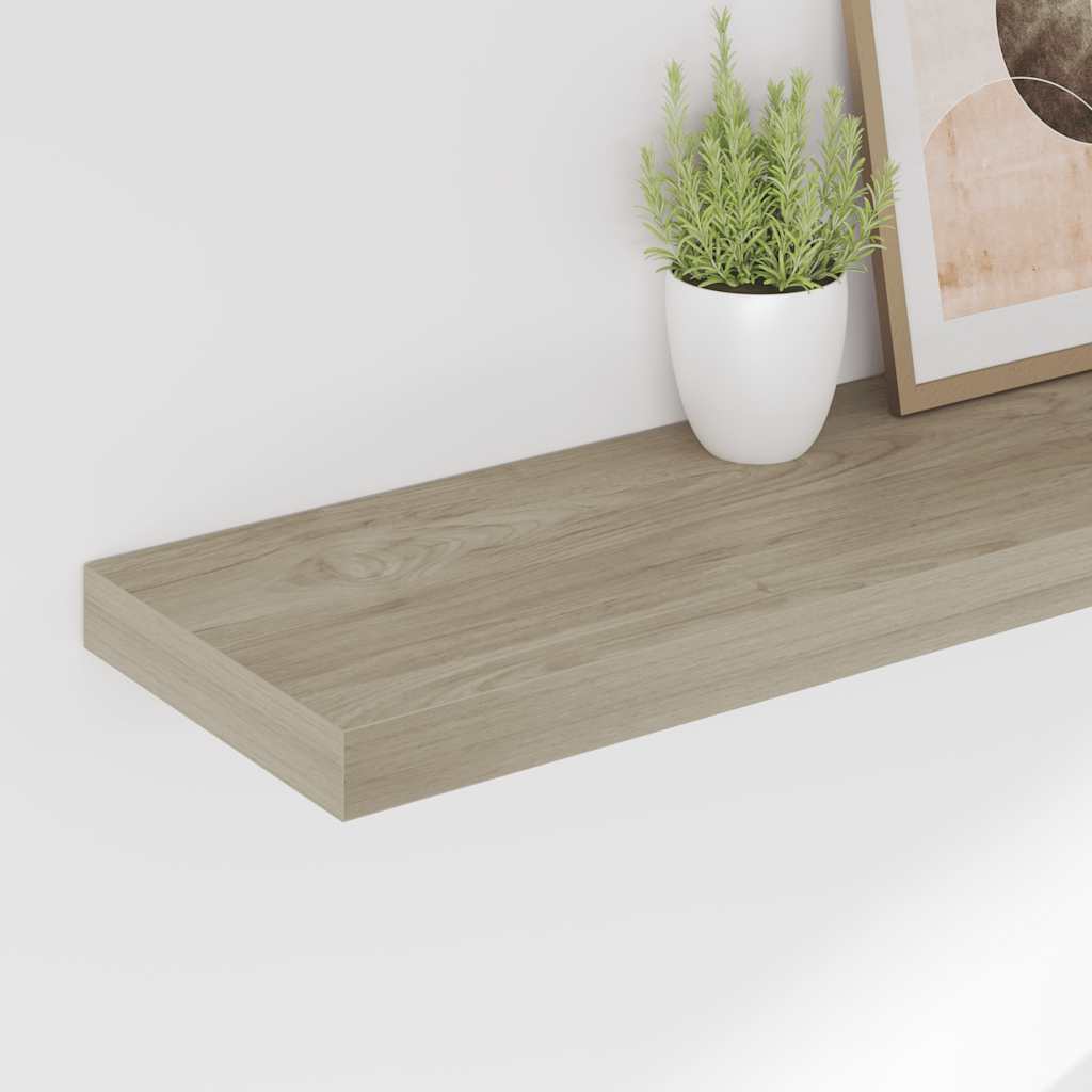 Étagère murale flottante - Fixation invisible - MDF et métal - Chêne ...