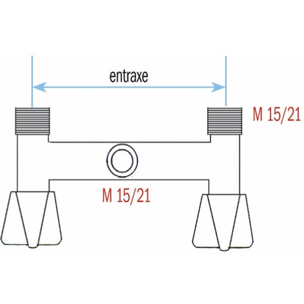 Mélangeur douche entraxe 110- DIFF - 99164 - 2