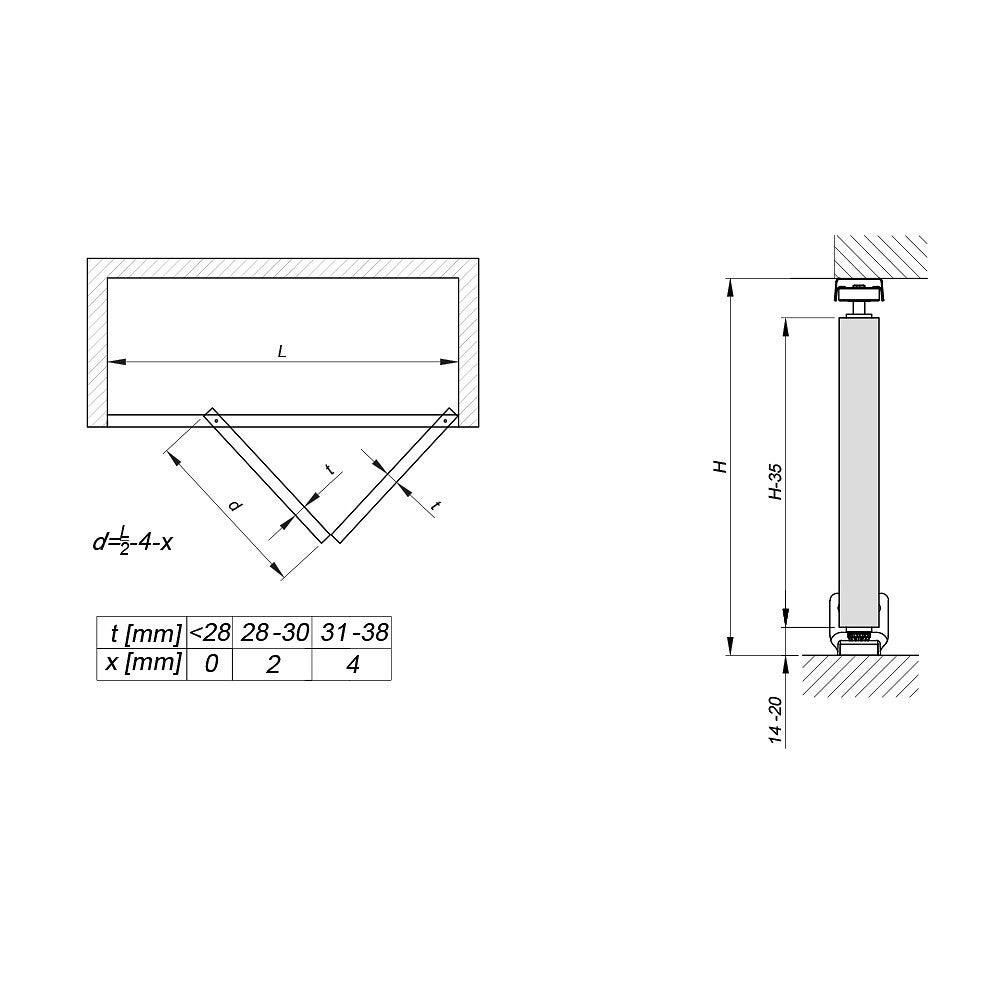Système coulissant pliant SLID'UP 200 pour porte de placard 2 panneaux - rail 908 mm - 14 kg - 5