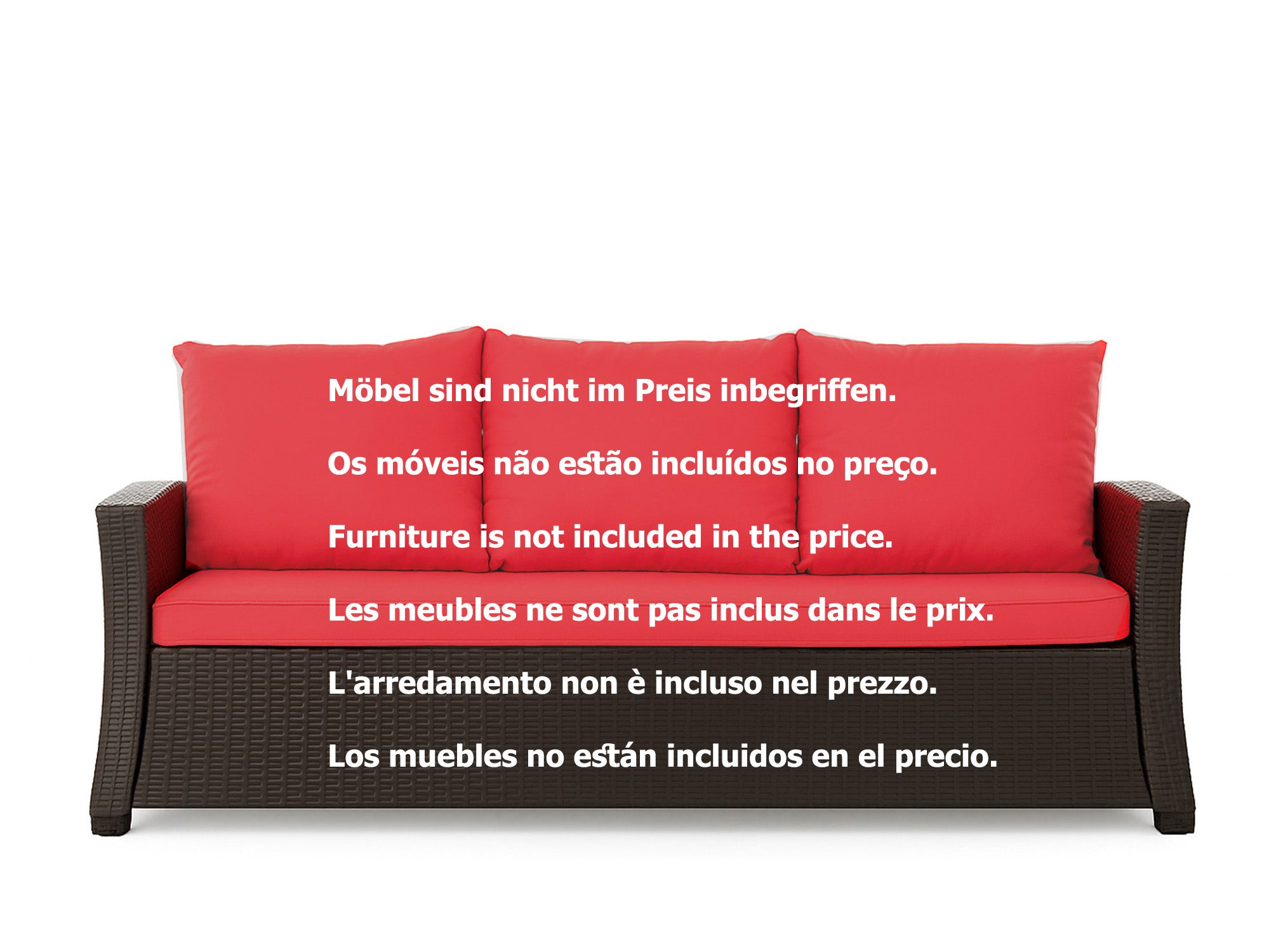 Coussins de canapé meubles de jardin en résine tressée Rouge, Coussins balançoire d'extérieur 110x60x50cm Coussin pour banquette 2 places mix - 2
