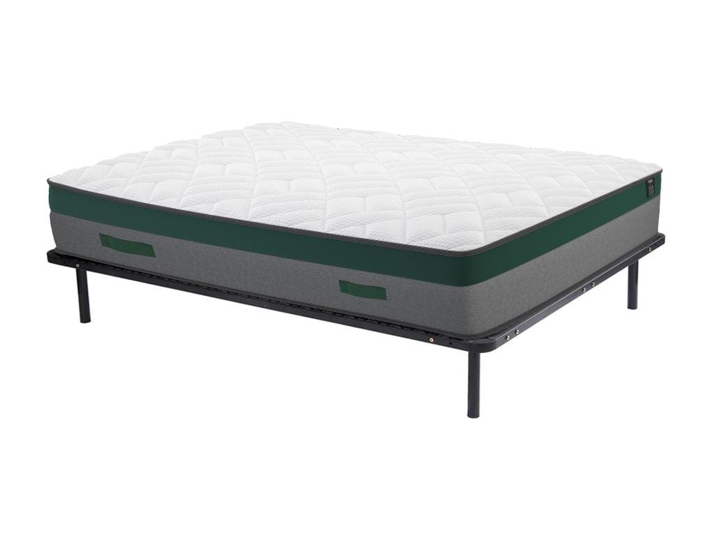 Set Letto Completo Duérmete Online: Rete A Doghe Rinforzate + Materasso Viscoelastico Bio Max 150x190 Cm, Gambe Filettate 27 Cm