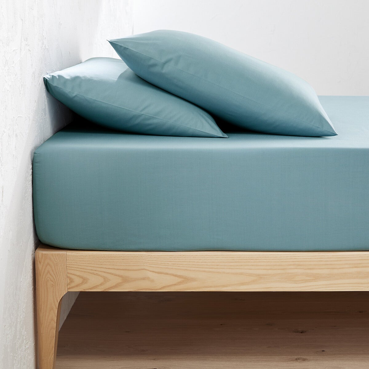 Drap-housse Uni Enfant VERTBAUDET – 100% Coton Oeko-Tex – Taille 140x200 Cm – Couleur Vert Bleuté – Élastique Aux Coins, Lavable 60°C