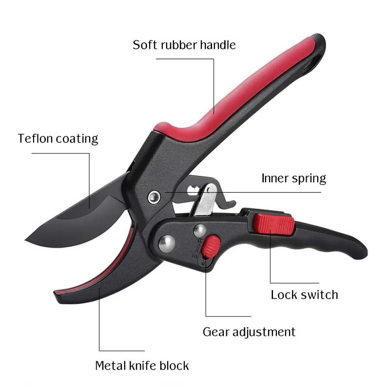 1pc Forbici da giardino SK5, taglio rami a cricchetto, lama affilata, strumento manuale per potatura alberi, giardinaggio e paesaggistica - 2