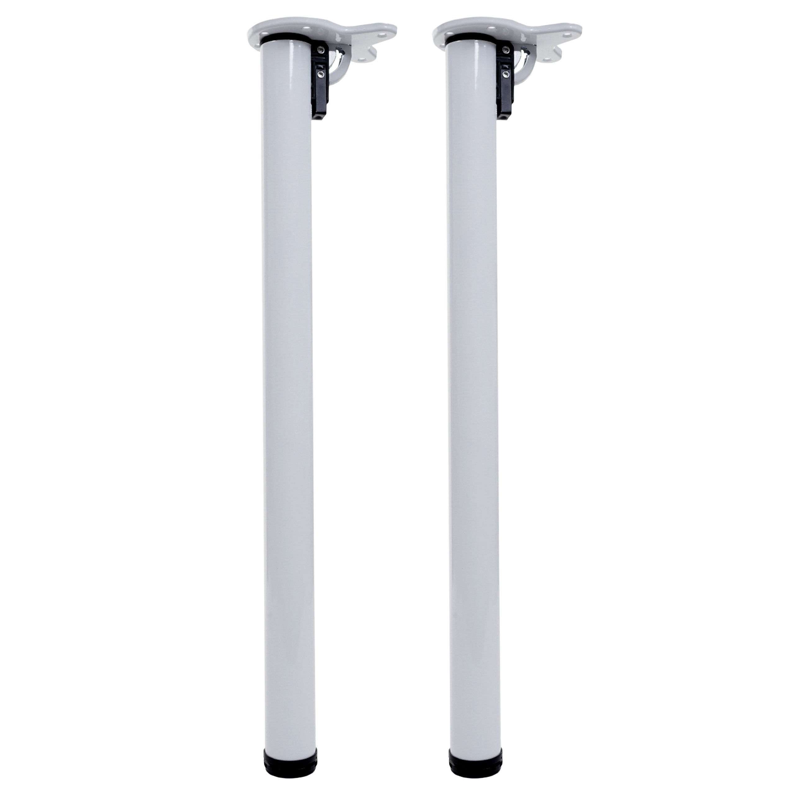 Zestaw 2 sztuk nóg stołu HWC-H34, do biurka, stołu jadalnego, stelaża stołu, składane 72 cm ~ białe