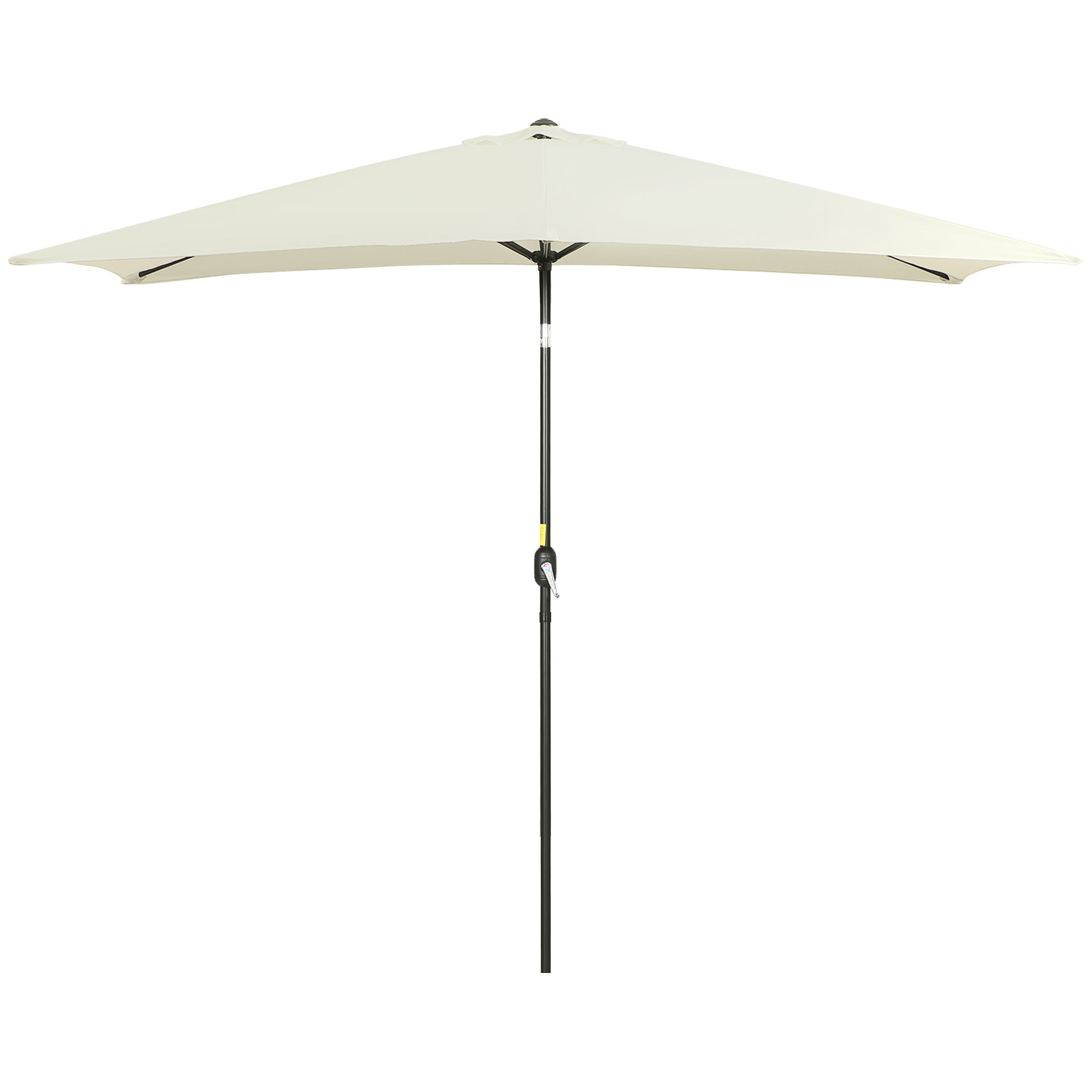 Parasol rectangulaire 2x3 m, en aluminium et polyester, à angle réglable, blanc crème et noir - 2