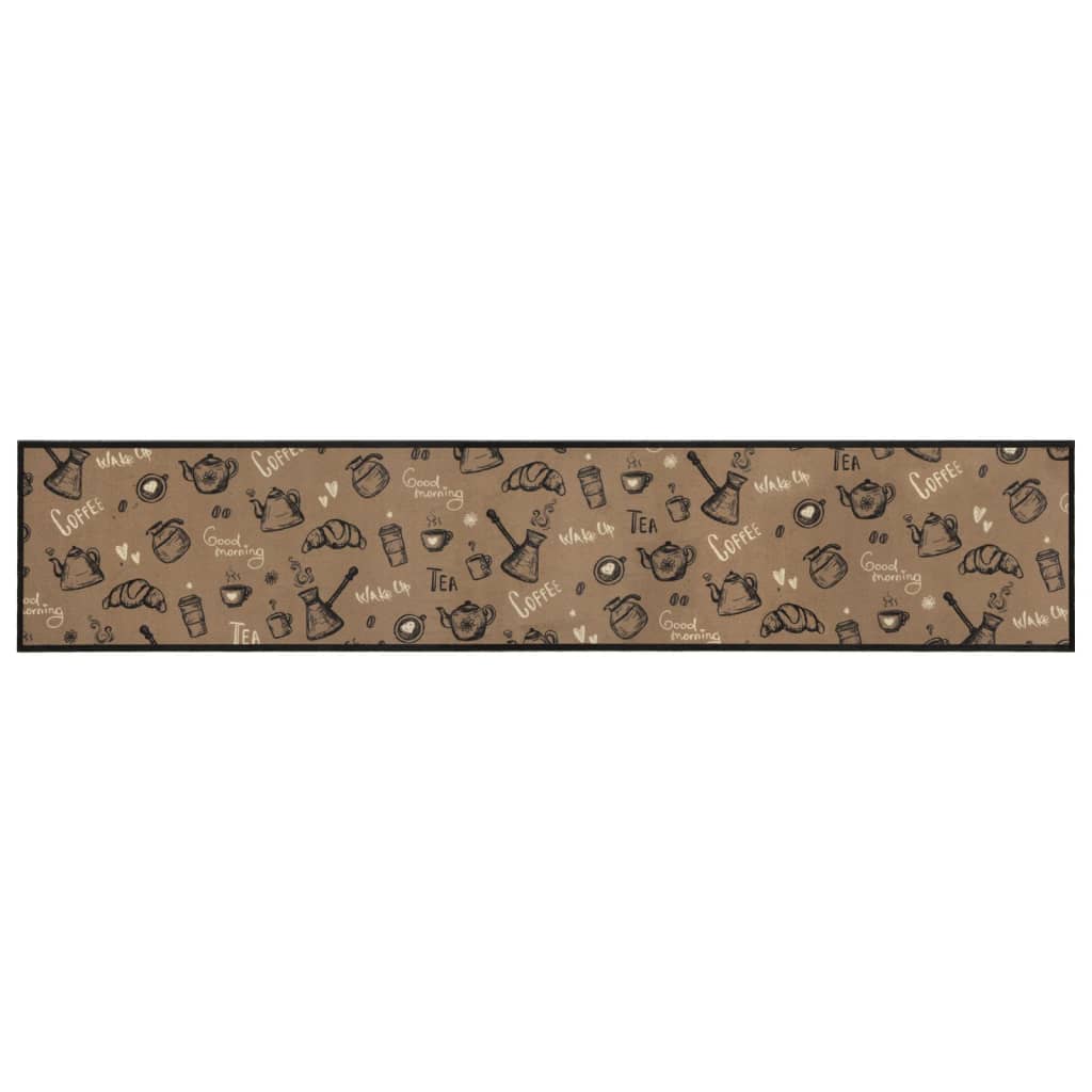 Alfombra de cocina   tapete para la cocina lavable terciopelo marrón morning 60x300 cm cfw65244