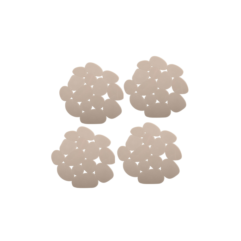 MSV Set 4 Tappetini Antiscivolo Per Doccia A Forma Di Sassolini - PVC Arancione 12x13 Cm - Sicuri E Stilosi