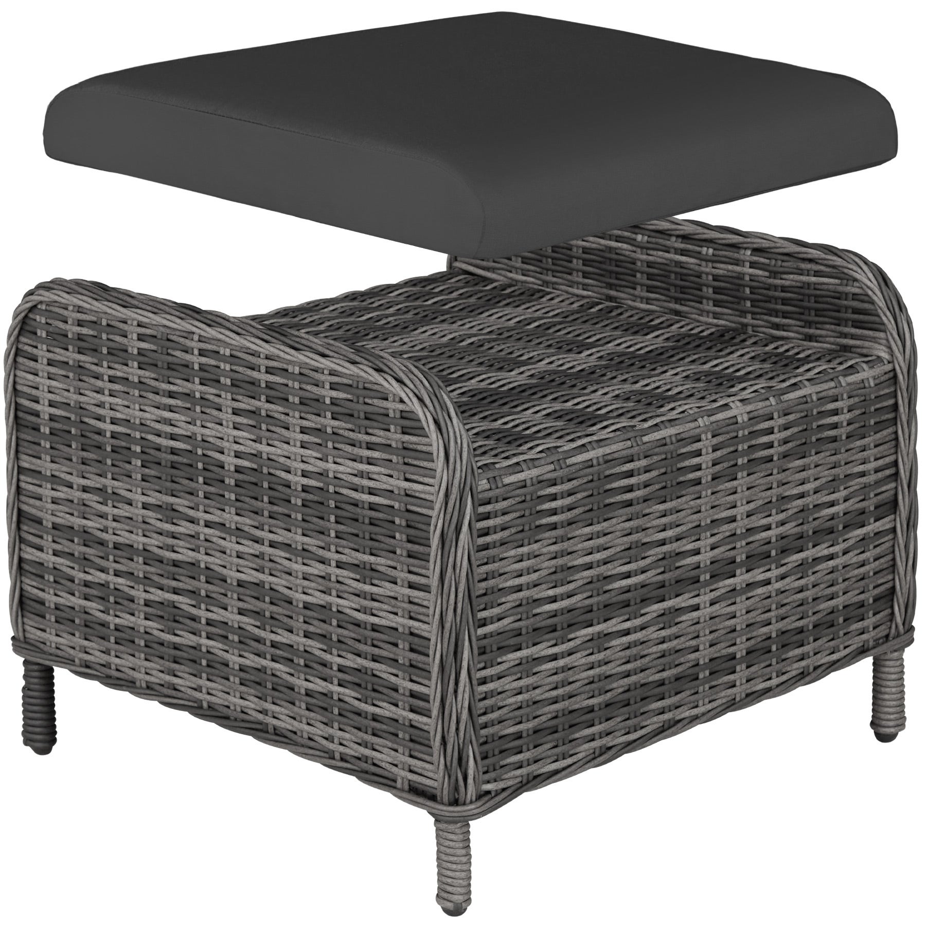 Salon de jardin en résine tressée et aluminium 4 places avec plateau en verre de sécurité sans montage TECTAKE - 6